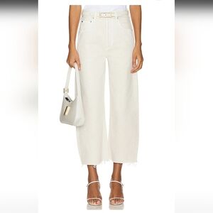 Citizens Of Humanity Ayla Undone Hem Crop Jeans in Almondette
